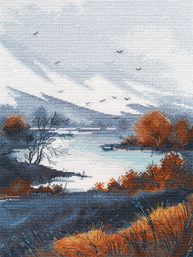 Набор для вышивания «Овен» 1619 "Горы любят тишину" 20×28 см