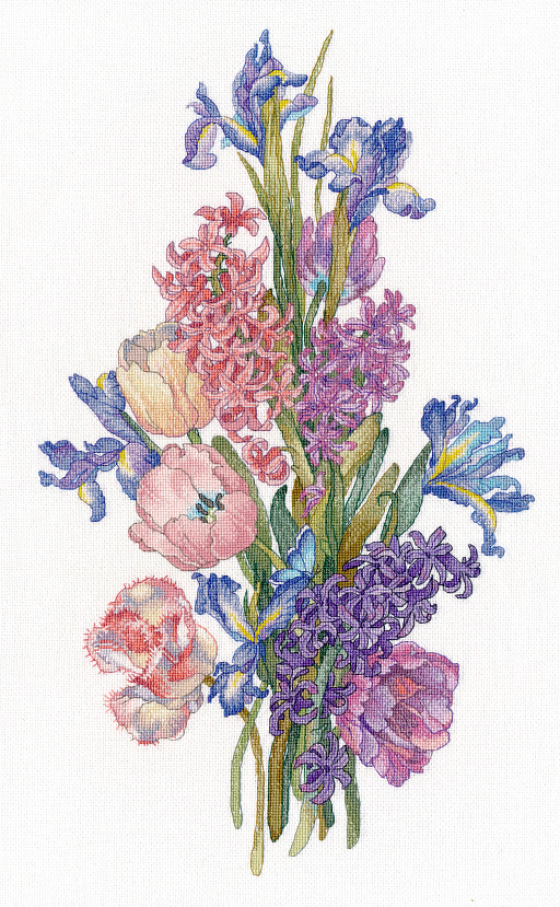 Набор для вышивания «Овен» 1719 "Гиацинты" (по картине Ольги Ионайтис) 26х44 см.
