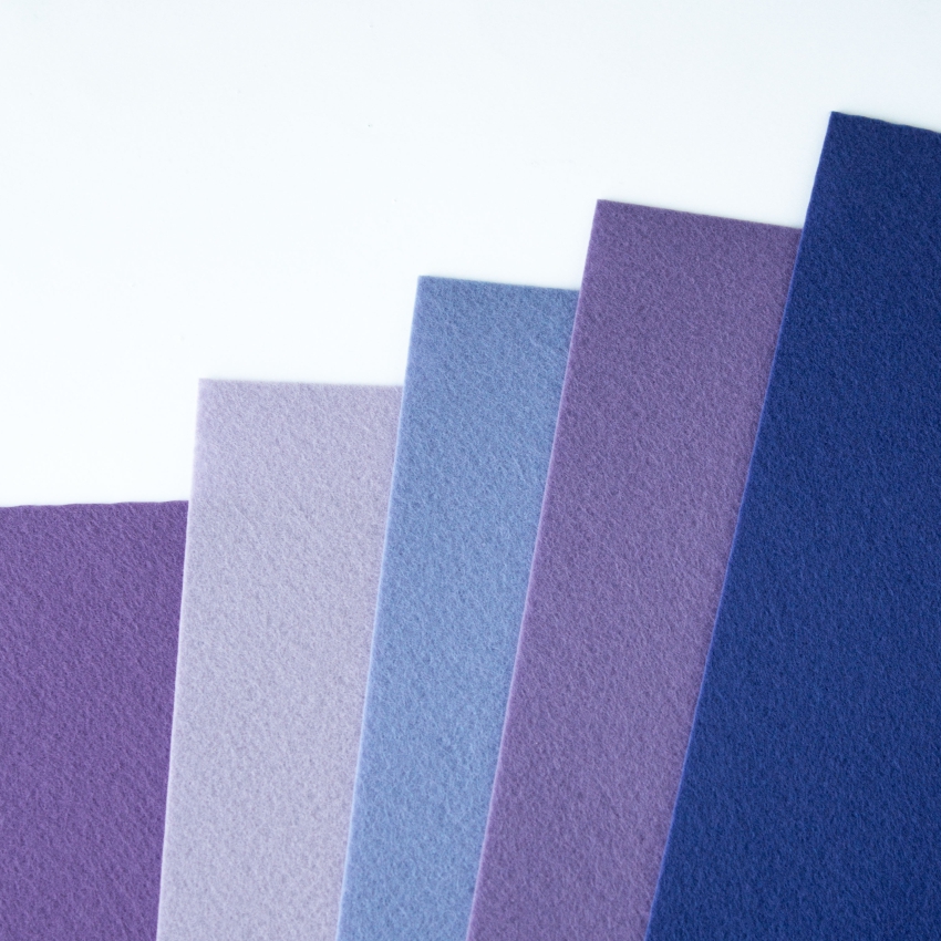 Набор декоративного  фетра FSR1.2 (N5)-09 1,2мм; 22см х 30см (5 листов, 5 цветов)