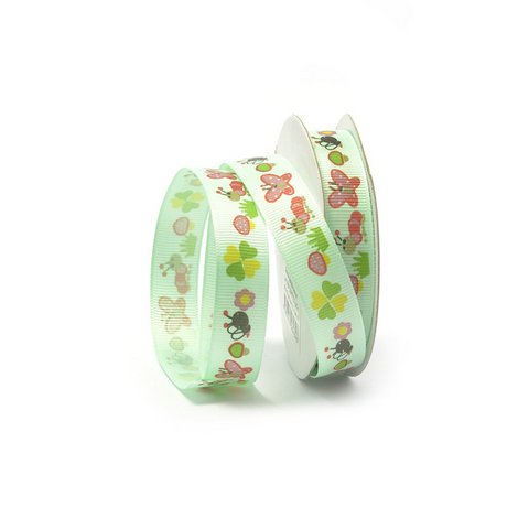 Лента декоративная арт.TBY.ЛРР.ТХ- 20,1 репсовая  шир.1,5см цв. салат.  уп.9,14м