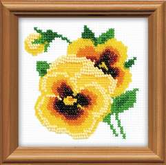 Набор для вышивания «Сотвори Сама» 1221 Анютки,10х10 см