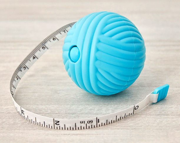 Сантиметр- рулетка "Клубок" +253.YB.DB диаметр 5 см, цв.голубой      