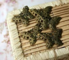 Набор украшений для творческих работ: металлические бабочки, набор 5шт.