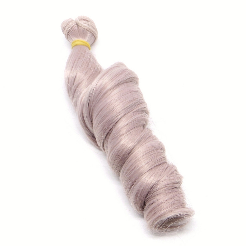 Трессы - кудри для кукол TRK-02/15-001 "Рукоделие" 15 см х 100 см (цвет: бежевый жемчуг)