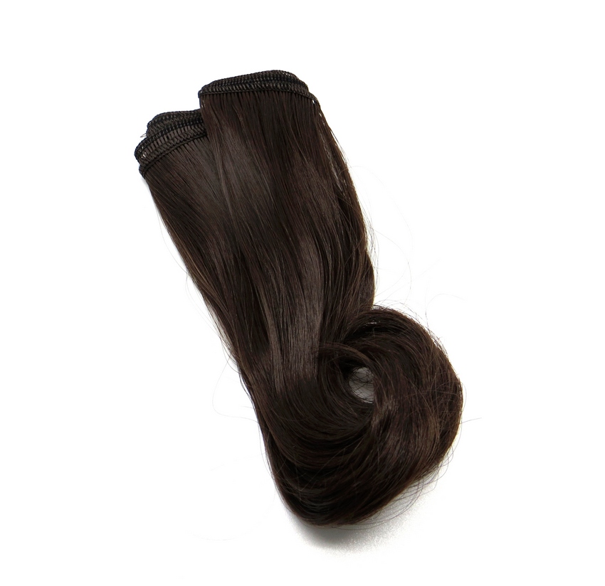 Трессы - кудри для кукол TRK-03/15-004 "Рукоделие" 15 см х 100 см (цвет: горький шоколад)