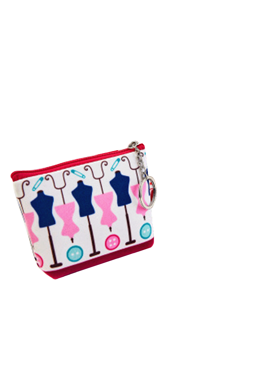 Кошелек органайзер со швейным принтом, фуксия