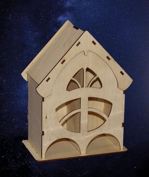 Чайный домик средний двойной с окошком 22х19х9 см (в разобранном виде)