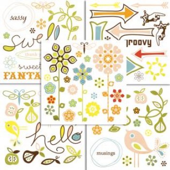 Набор переводных аппликаций 11,5х12см, упак. 5 лист. с разными рисунками