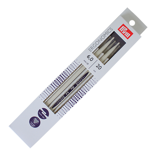 Спицы чулочные Prym Ergonomics 194208, 6 мм/20 см, 5 шт.  