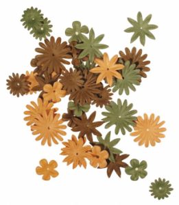 Цветы бумажные, микс, 1,5-2,5см, 4вида(36шт.)