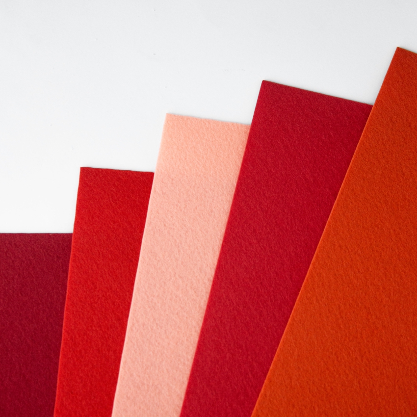 Набор декоративного  фетра FSR1.2 (N5)-08 1,2мм; 22см х 30см (5 листов, 5 цветов)