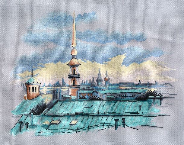 Набор для вышивания «Овен» 1472 "Крыши Санкт-Петербурга" 26 х 20 см