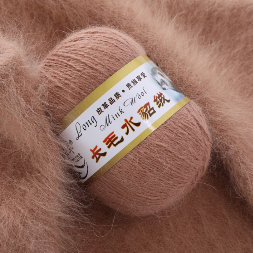 Норка, пряжа для ручного вязания (упаковка 5 мотков с доп. нитью)