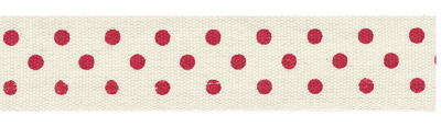 Лента декоративная "Gamma" с рисунком CLP-161 D1 001/065 Горошек красн. фас 16 мм  5/8"  3м