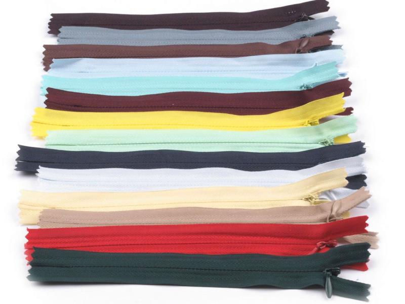 Молния потайная 20 см, 20 шт/упак, ассорти