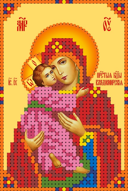 Рисунок-схема на ткани «Каролинка» КБИ 6016 Икона Б.М. Владимирская
