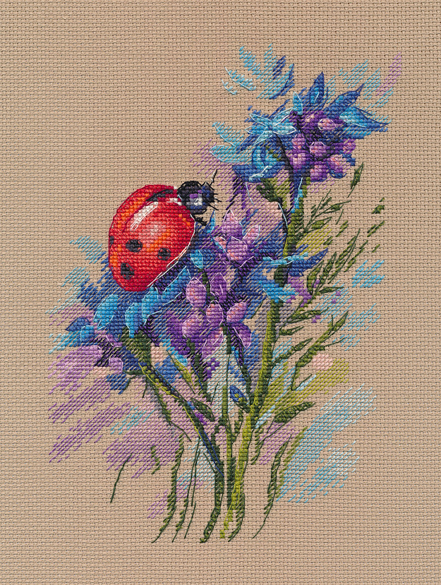Набор для вышивания «Овен» 1681 " Божья коровка" 14 х 20 см 