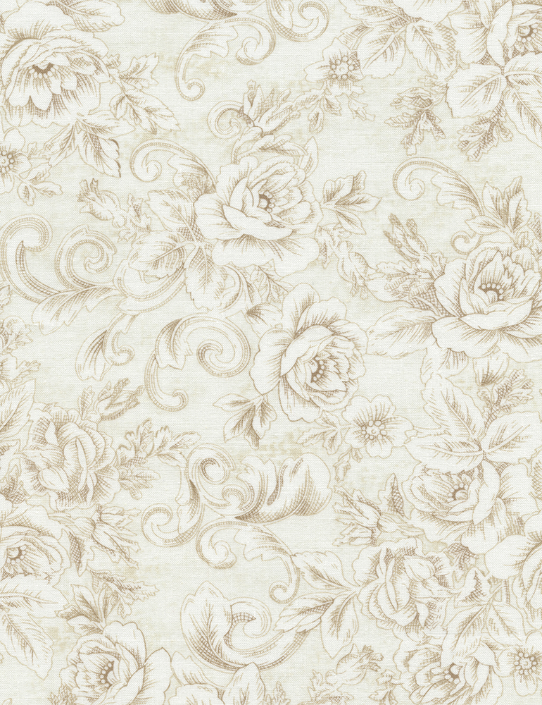 Ткань Timeless Treasures 100% хлопок, ширина 110 см, Paris-C3790-Cream