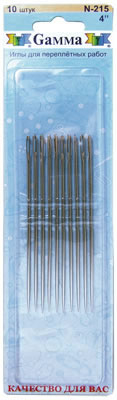 Иглы ручные «Gamma» N-215 для переплетных работ 4" в блистере