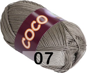 Коко (VITA Cotton), пряжа для ручного вязания (007, холст)