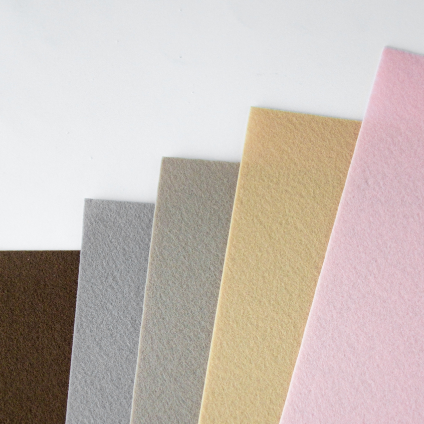 Набор декоративного  фетра FSR1.2 (N5)-13 1,2мм; 22см х 30см (5 листов, 5 цветов)