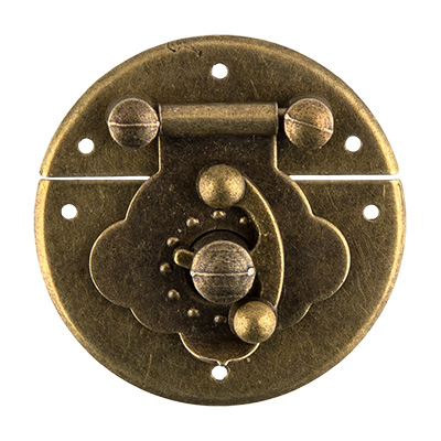 Декоративный замок для шкатулок MMG-011 "Mr. Carving", металл 4.1x4.1 см, цвет №2 бронза