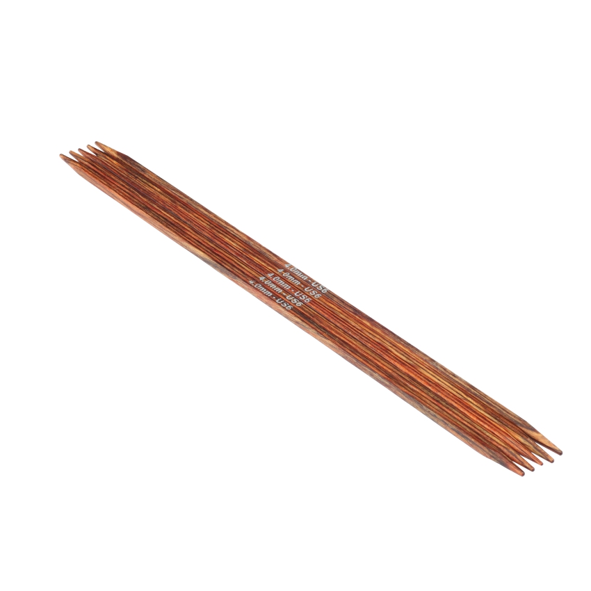 Спицы деревянные носочные Ginger Cubics KnitPro, 20 см, 4.00 мм 43023