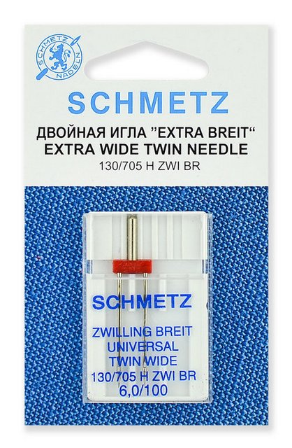 Иглы стандартные двойные 130/705 H ZWI BR № 100/6.0, 1 шт. 0701365 Schmetz