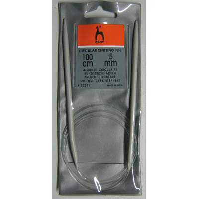 Спицы циркулярные 100 см PONY  52211 d=5.00 мм