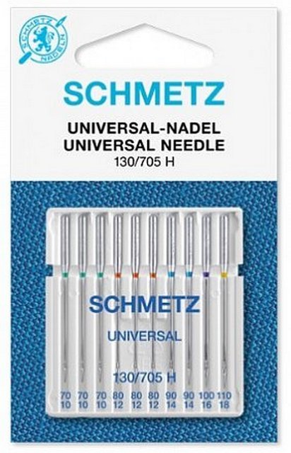 Иглы стандартные 130/705 H № 70(3), 80(3), 90(2), 100, 110 10 шт. Schmetz 0703360