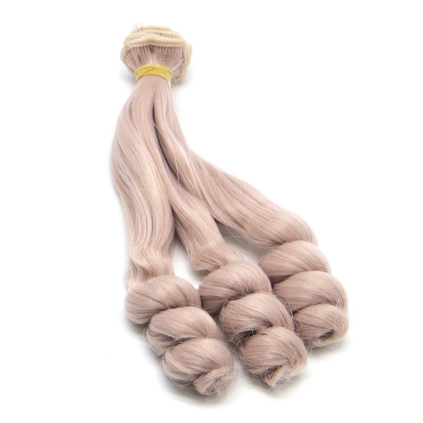 Трессы - кудри для кукол TRK-01/15-001 "Рукоделие" 15 см х 100 см (цвет: морозный бежевый)