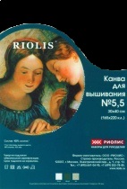 Канва в упаковке РИОЛИС, 30х40 (№4; 5,5; 6)  хлопок, лен (№5,5 чёрная)
