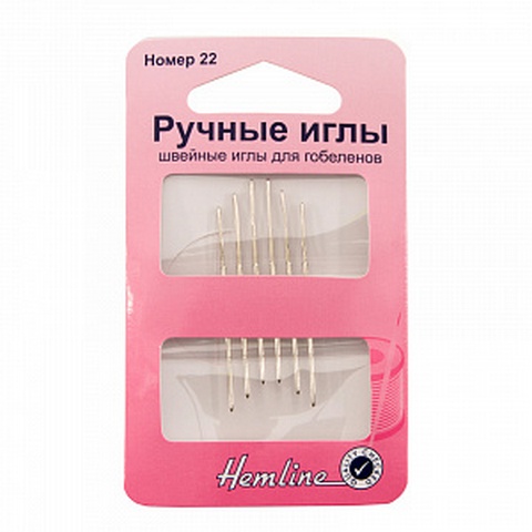 Иглы ручные "Hemline" 203.22 для вышивания гобеленов №22 упак.-6 шт.