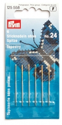 Иглы для вышивки со скругленным острием, с золотстым ушком сталь № 24 серебр.цв. 0,80 x 37 мм