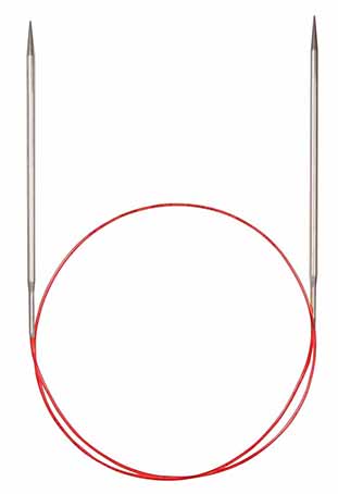 Спицы никелированные круговые с удлиненным кончиком ADDI 775-7, №1,5, 50см