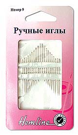 Иглы ручные "Hemline" 208.9  заостренные N9  упак.-20 шт.