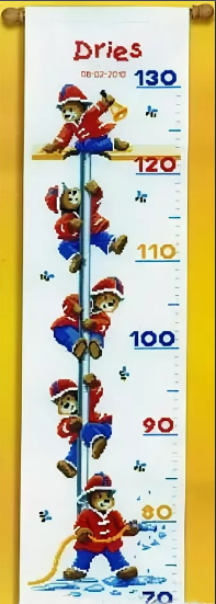 2002-70199  Комплект для вышивания (счетный крест) Vervaco "Пожарные" ростомер 18*70 см 