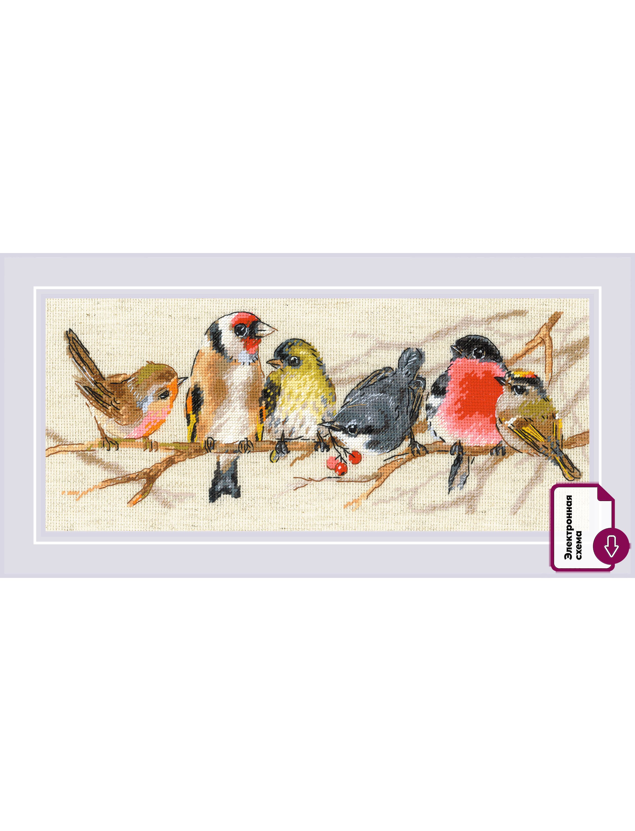 Набор для вышивания «Риолис» 2250 Птички на ветке 35*15 см.