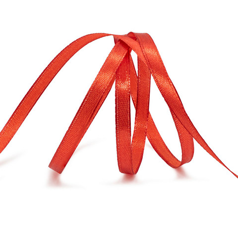 Лента атласная 0,6 см х 22,86 м цв.025 алый