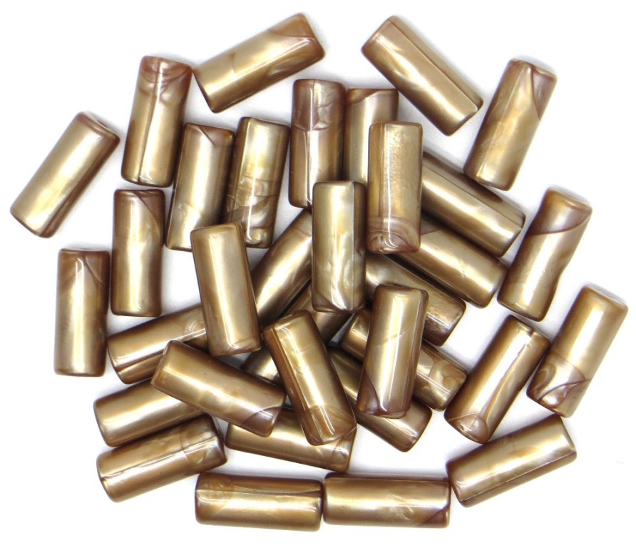 Бусы полимерные 10х25 мм, 10 шт/упак, карамельный