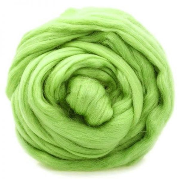 Шерсть для валяния 100% полутонкая шерсть, 50 г, №0793 яр. салат , упак (10шт.)