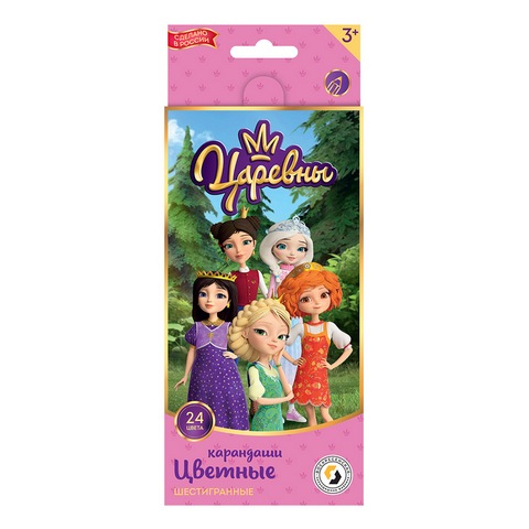 Набор цветных карандашей "Царевны" TSR-CP-6024  24цв. 