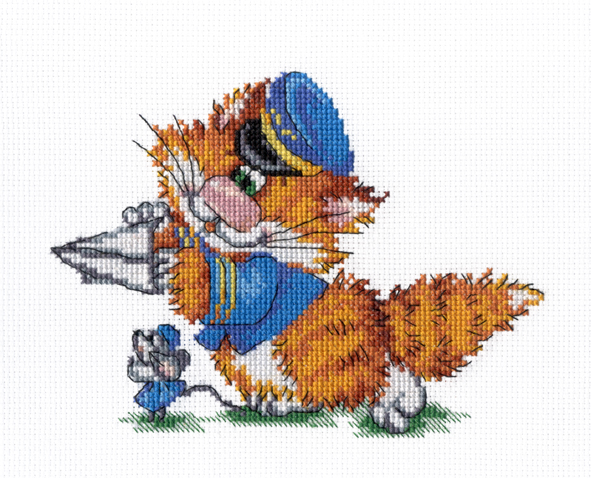 Набор для вышивания «М.П.Студия» НВ-353 Рыжий кот. Пилот. 15*20