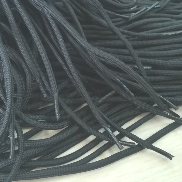 Шнурки круглые, 70 см, черные, 20 шт/упак