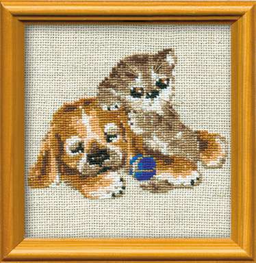 Набор для вышивания «Сотвори Сама» 750 Давай играть!15*15 см