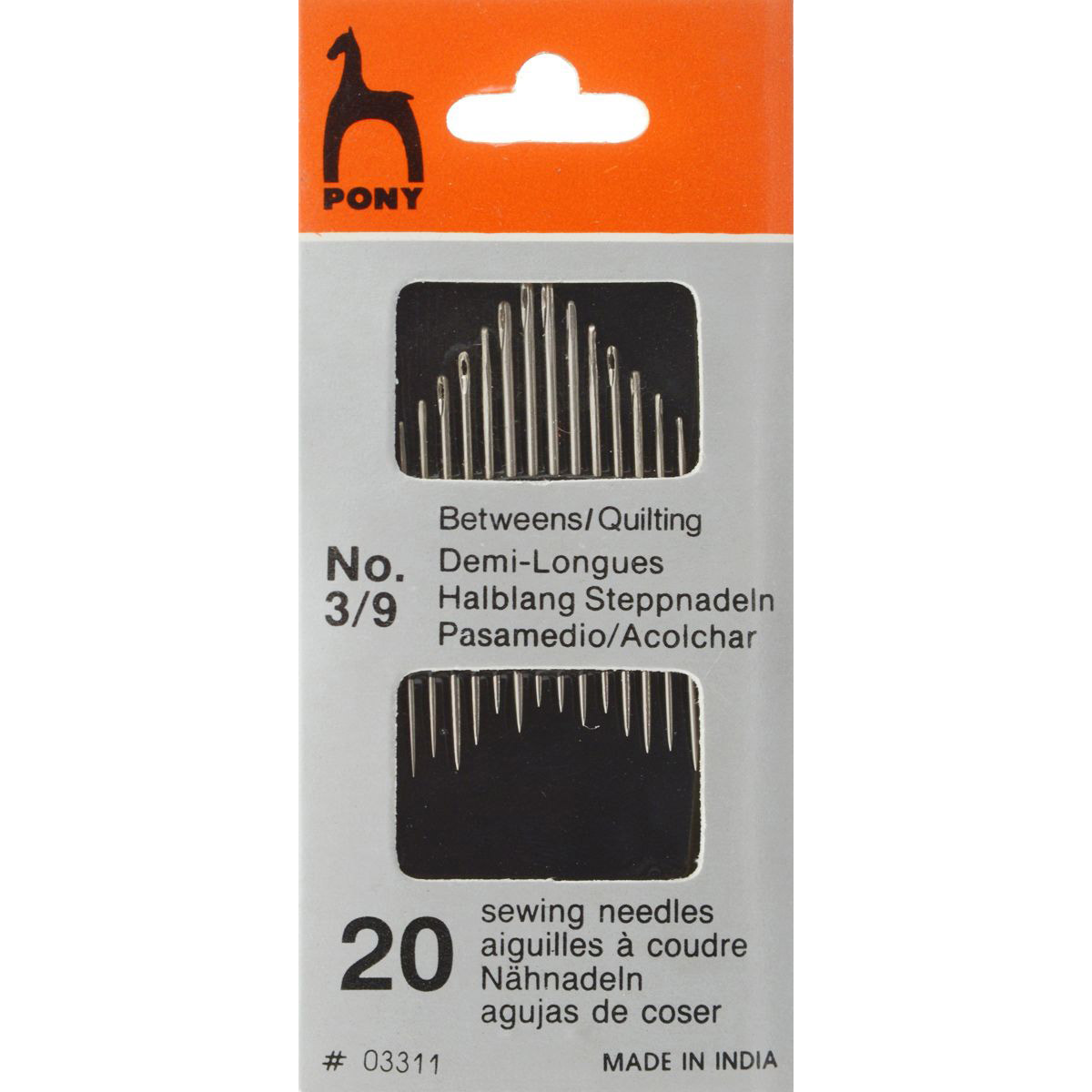 Иглы ручные швейные простое ушко в конверте портновская грубая 3-9, 16 шт.