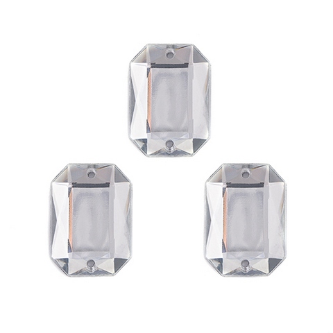 Стразы пришивные акриловые MAGIC 4 HOBBY арт.MG.AF.02 13x18 мм прям. цв.01 прозр. уп.5х20шт.