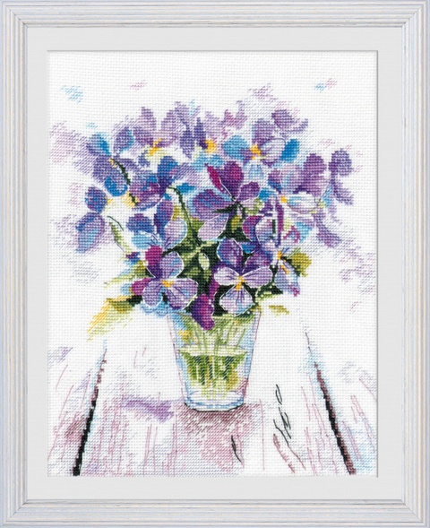 Набор для вышивания «Овен» 1006 " Голубые Виолы" 19*22 см.