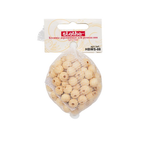 Бусины "Zlatka" дерево HBWS-08 8 мм 100 шт ± 5 шт.