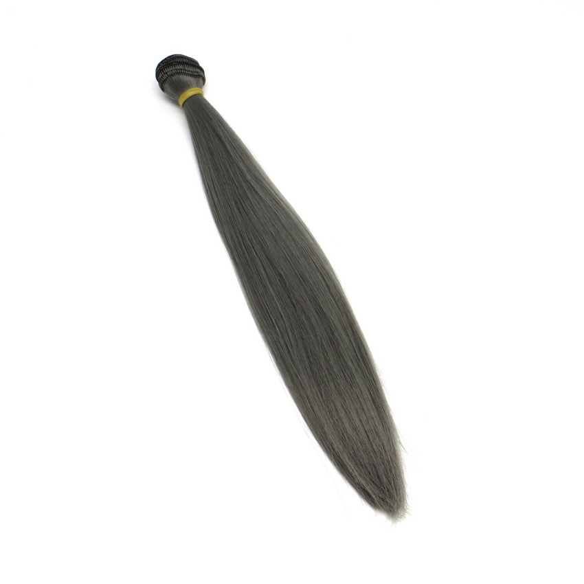 Трессы прямые для кукол TRP-01/25-009 "Рукоделие" 25 см х 100 см (цвет: графит)